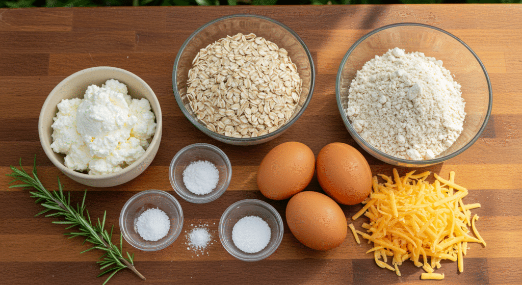 Cottage Cheese Bread Ingredients Fresh and Wholesome Baking Setup